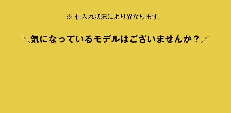 気になっているモデルはございませんか？